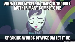 Size: 600x337 | Tagged: safe, coloratura, pony, g4, the mane attraction, female, image macro, let it be, meme, memeful.com, solo, song reference, the beatles, the magic inside