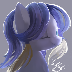 Size: 2000x2000 | Tagged: safe, artist:haidiannotes, oc, oc only, pony, cute, female, high res, looking at you, looking back, mare, multicolored hair, multicolored mane, one eye closed, simple background, smiling, solo, wink