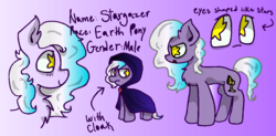 Size: 1098x541 | Tagged: safe, artist:stargee, oc, oc only, oc:stargazer, reference sheet