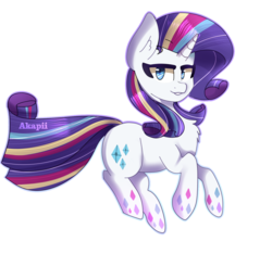 Size: 1819x1700 | Tagged: safe, artist:akapiiart, rarity, pony, unicorn, g4, chest fluff, female, looking at you, rainbow power, simple background, solo, transparent background