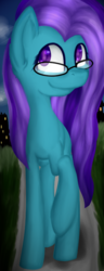 Size: 414x1080 | Tagged: safe, artist:deraniel, oc, oc only, oc:phoebe, earth pony, pony, glasses, solo