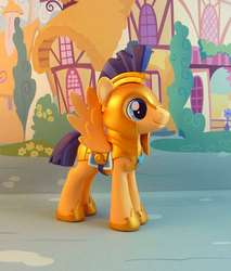 Size: 767x900 | Tagged: safe, artist:krowzivitch, flash sentry, pegasus, pony, g4, armor, craft, figurine, helmet, irl, male, photo, ponyville, royal guard, sculpture, solo, toy, wings
