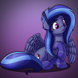 Size: 1024x1024 | Tagged: safe, artist:witchtaunter, oc, oc only, oc:cuddly, pegasus, pony, raised hoof, solo