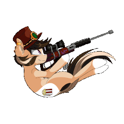 Size: 500x500 | Tagged: safe, artist:beardie, artist:rice, edit, oc, oc only, oc:buttercream scotch, pony, 360 noscope, animated, blaze (coat marking), coat markings, facial markings, gif, gun, simple background, solo, transparent background, weapon, you spin me right round