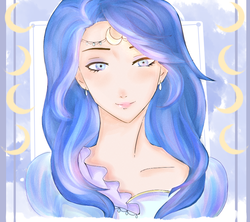 Size: 900x800 | Tagged: safe, artist:fiijn, princess luna, human, g4, female, humanized, solo