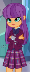 Size: 228x535 | Tagged: safe, screencap, ginger owlseye, equestria girls, g4, my little pony equestria girls: friendship games, background human, clothes, cropped, crystal prep academy uniform, cute, female, school uniform, solo