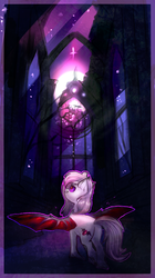 Size: 1900x3400 | Tagged: safe, artist:segraece, oc, oc only, oc:bathory, bat pony, pony, commission, female, looking up, mare, night, solo, spread wings, unshorn fetlocks