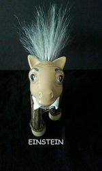 Size: 576x960 | Tagged: safe, artist:dannabats, pony, g3, albert einstein, comic sans, customized toy, irl, photo, ponified, solo, toy