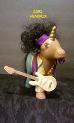Size: 576x960 | Tagged: safe, artist:dannabats, pony, g3, comic sans, customized toy, guitar, irl, jimi hendrix, photo, ponified, solo, toy