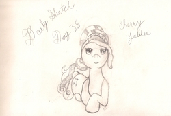 Size: 2172x1466 | Tagged: safe, artist:silversthreads, cherry jubilee, earth pony, pony, g4, daily sketch, female, mare, sketch, solo, traditional art