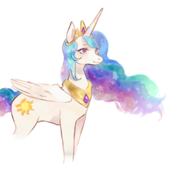 Size: 1260x1217 | Tagged: dead source, safe, artist:papillonnant, princess celestia, alicorn, pony, g4, female, mare, simple background, solo, transparent background