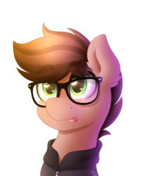 Size: 2000x2500 | Tagged: safe, artist:spirit-dude, oc, oc only, pony, bust, glasses, high res, portrait, simple background, solo, transparent background
