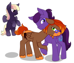 Size: 2138x1831 | Tagged: safe, artist:glacierfrostclaw, oc, oc only, oc:downpour gust, oc:peanut buttercup, oc:sugar rush, pegasus, pony, fallout equestria, dashite, family, female, filly, male, mare, stallion