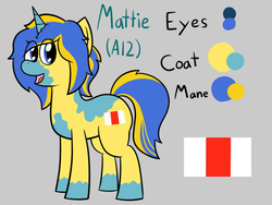 Size: 540x405 | Tagged: safe, artist:marcodile, oc, oc only, oc:mattie t. matilda, original species, pony, tank pony, unicorn, matilda ii, reference sheet, solo, tank (vehicle)