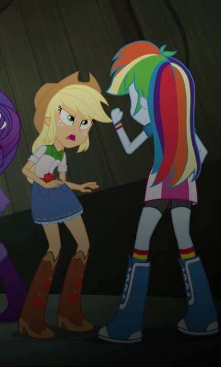 Rainbow Rocks Argument #1365964 - safe, screencap, applejack, rainbow dash, equestria girls ...