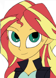 Size: 2480x3435 | Tagged: safe, artist:soviet-rumble, sunset shimmer, equestria girls, g4, clothes, colored, female, high res, mixed media, simple background, solo, white background