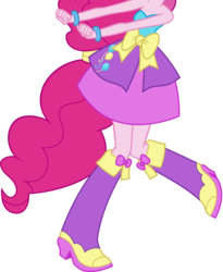 Size: 3687x4504 | Tagged: dead source, safe, artist:teentitansfan201, edit, vector edit, pinkie pie, equestria girls, g4, my little pony equestria girls, absurd resolution, boots, boots shot, bracelet, cropped, dancing, fall formal outfits, female, high heel boots, jewelry, leg focus, legs, pictures of legs, ponied up, ponytail, raised leg, simple background, solo, transparent background, vector