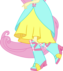 Size: 3591x4047 | Tagged: dead source, safe, artist:teentitansfan201, edit, vector edit, fluttershy, equestria girls, g4, my little pony equestria girls, boots, boots shot, clothes, cropped, dancing, dress, fall formal outfits, female, high res, leg focus, legs, pictures of legs, ponied up, ponytail, raised leg, simple background, solo, transparent background, vector