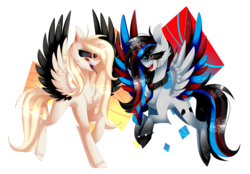 Size: 3186x2218 | Tagged: safe, artist:huirou, artist:underdise, oc, oc only, oc:huirou lazuli, pegasus, pony, black sclera, colored wings, female, high res, mare, multicolored wings, necktie, simple background, spiked wristband, tongue out, transparent background, wristband