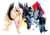 Size: 3186x2218 | Tagged: safe, artist:huirou, artist:underdise, oc, oc only, oc:huirou lazuli, pegasus, pony, black sclera, colored wings, female, high res, mare, multicolored wings, necktie, simple background, spiked wristband, tongue out, transparent background, wristband