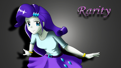 Size: 3840x2160 | Tagged: safe, artist:herostrain, rarity, equestria girls, g4, clothes, female, high res, looking at you, skirt, solo, wallpaper