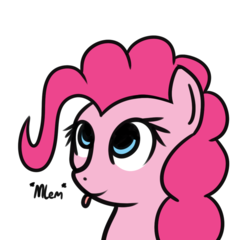 Size: 919x884 | Tagged: safe, artist:neuro, pinkie pie, earth pony, pony, g4, bust, female, mare, mlem, portrait, silly, simple background, solo, tongue out, transparent background