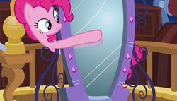 Size: 1904x1090 | Tagged: safe, screencap, pinkie pie, equestria girls, g4, my little pony equestria girls: rainbow rocks, female, magic mirror, mirror, solo