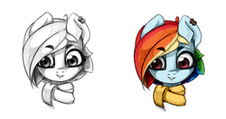 Size: 1024x539 | Tagged: safe, artist:limchph2, rainbow dash, g4, clothes, ear piercing, earring, jewelry, piercing, scarf