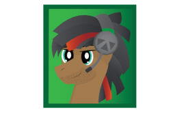 Size: 1024x724 | Tagged: safe, artist:lordswinton, oc, oc only, oc:mentis soliloquay, pony, accessory, black, commission, facial hair, gradient mane, headset, red, solo, stubble, vector