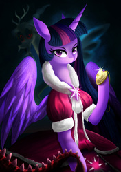 Size: 966x1374 | Tagged: dead source, safe, artist:lunaritass, discord, twilight sparkle, alicorn, pony, comic:recall the time of no return, g4, clothes, dress, female, solo, twilight sparkle (alicorn), tyrant sparkle