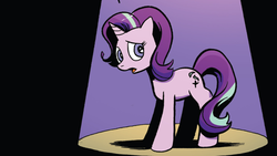 Size: 1136x640 | Tagged: safe, artist:andy price, idw, starlight glimmer, pony, unicorn, friendship is magic #48, g4, my little pony: friendship is magic (idw), female, open mouth, solo, spotlight