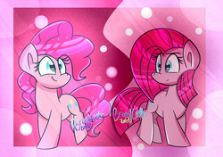 Size: 2343x1648 | Tagged: safe, artist:lynchristina, pinkie pie, g4, duality, heart eyes, pinkamena diane pie, wingding eyes