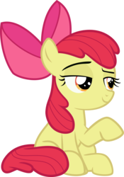 Size: 3000x4275 | Tagged: safe, artist:sollace, apple bloom, earth pony, pony, g4, where the apple lies, .svg available, female, high res, raised eyebrow, simple background, sitting, smug, solo, transparent background, vector