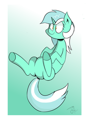 Size: 1920x2560 | Tagged: safe, artist:goldenled, lyra heartstrings, pony, unicorn, g4, female, gradient background, smiling, solo, underhoof