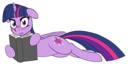 Size: 1024x522 | Tagged: safe, artist:zigorsun, twilight sparkle, alicorn, pony, g4, blushing, book, female, floppy ears, frown, looking at you, on side, simple background, solo, transparent background, twilight sparkle (alicorn)