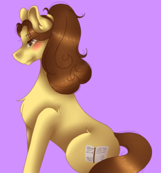 Size: 930x1000 | Tagged: safe, artist:inutatos, earth pony, pony, beauty and the beast, belle, disney, ponified, sitting, solo