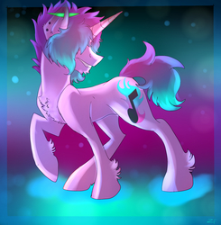 Size: 1564x1598 | Tagged: safe, artist:zaphyray, oc, oc only, pony, unicorn, chest fluff, hair over eyes, male, raised hoof, solo, stallion