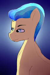 Size: 2000x3000 | Tagged: safe, artist:marukouhai, oc, oc only, oc:ivory (marukouhai), earth pony, pony, blue background, high res, male, simple background, solo, stallion