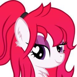 Size: 512x512 | Tagged: safe, artist:the smiling pony, oc, oc only, oc:marshmallow, earth pony, pony, g4, .svg available, bust, chest fluff, derpibooru badge, ear fluff, female, fluffy, heart, heart eyes, lidded eyes, mare, portrait, simple background, smiling, solo, svg, transparent background, vector, wingding eyes