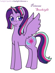 Size: 960x1280 | Tagged: safe, artist:hayley566, starlight glimmer, twilight sparkle, alicorn, pony, g4, counterparts, fusion, simple background, solo, twilight sparkle (alicorn), twilight's counterparts, white background