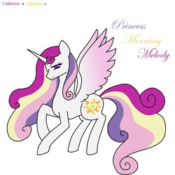 Size: 1214x1210 | Tagged: safe, artist:hayley566, princess cadance, princess celestia, pony, g4, female, fusion, solo