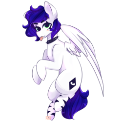 Size: 1700x1700 | Tagged: safe, artist:mentalphase, oc, oc only, oc:bubbled grapes, pegasus, pony, choker, female, mare, simple background, solo, spiked choker, tongue out, transparent background