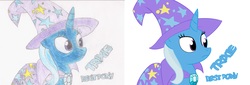 Size: 6912x2344 | Tagged: safe, artist:waffleberry, trixie, pony, unicorn, g4, absurd resolution, best pony, cape, clothes, female, hat, solo, trixie's cape, trixie's hat