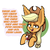 Size: 1280x1280 | Tagged: safe, artist:heir-of-rick, applejack, winona, dog, earth pony, pony, daily apple pony, g4, female, impossibly large ears, solo, text