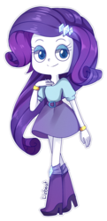 Size: 400x828 | Tagged: safe, artist:lizbeat, rarity, equestria girls, g4, boots, bracelet, clothes, cute, female, high heel boots, high heels, jewelry, legs, simple background, skirt, smiling, solo, transparent background