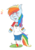 Size: 700x1000 | Tagged: safe, artist:jodi sli, rainbow dash, semi-anthro, g4, clothes, female, happy, simple background, solo