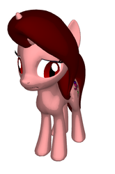Size: 291x442 | Tagged: safe, oc, oc only, oc:lavenderheart, pony, unicorn, 3d, 3d pony creator, sad, simple background, solo, white background