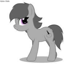 Size: 3744x3102 | Tagged: safe, artist:asika-aida, oc, oc only, oc:ink stone, earth pony, pony, commission, female, high res, looking back, mare, simple background, solo, transparent background