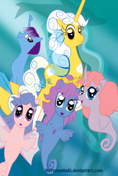 Size: 1024x1536 | Tagged: safe, artist:herumankahi, oc, oc only, sea pony, g1, g4, g1 to g4, generation leap