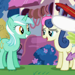 Size: 310x310 | Tagged: safe, screencap, bon bon, derpy hooves, lyra heartstrings, spike, sweetie drops, earth pony, pegasus, pony, unicorn, g4, secret of my excess, adorabon, animated, cropped, cute, derpabetes, female, frown, gif, grin, gritted teeth, happy, leaning, lyrabetes, mare, open mouth, raised hoof, smiling, spread wings, squee, surprised, trio focus, well, wide eyes